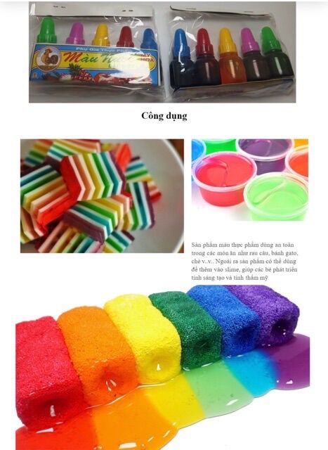 Màu thực phẩm lốc 5 màu