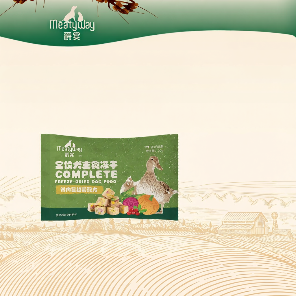 MEATYWAY | Thức Ăn Sấy Khô Cho Chó Rainbow Recipe Vị Vịt và Quả Việt Quất 20g