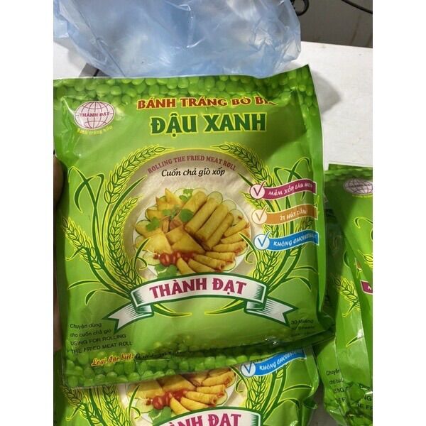 Bánh tráng bò bía đậu xanh cuốn giòn xốp