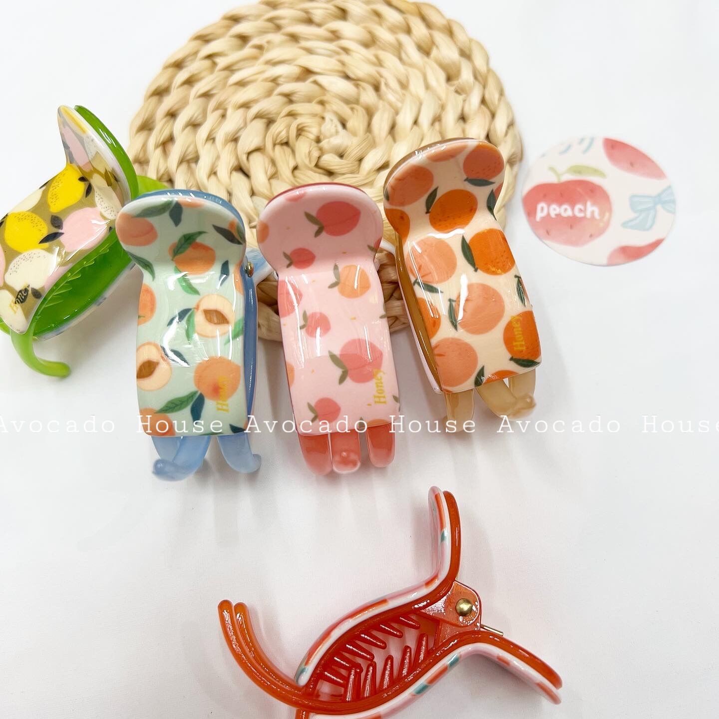 Kẹp tóc càng cua 3 răng hình trái đào Honey