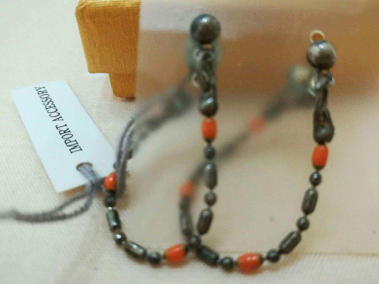 Hoa tai bông tai hạt cườm dáng dài thanh lịch thiết kế nguyên bản phong cách Nhật Bản