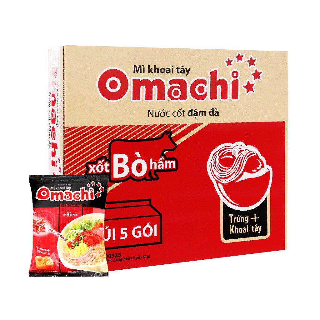 Thùng 30 gói mì omachi xốt bò hầm 80gr