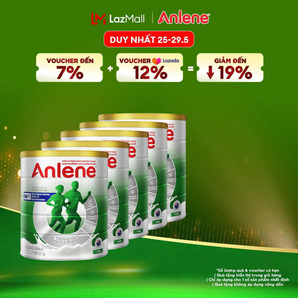 [Voucher giảm đến 26%]Combo 5 Sữa Bột Anlene Hương Vani 800G