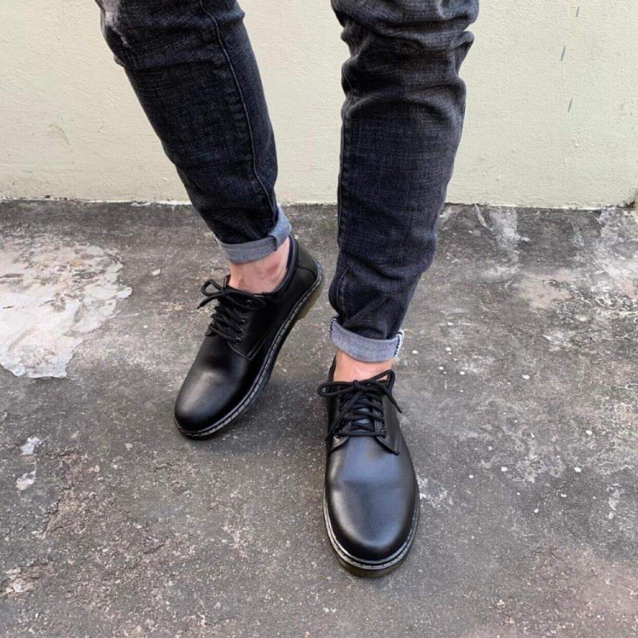 Giày nam dr martens đế cao su