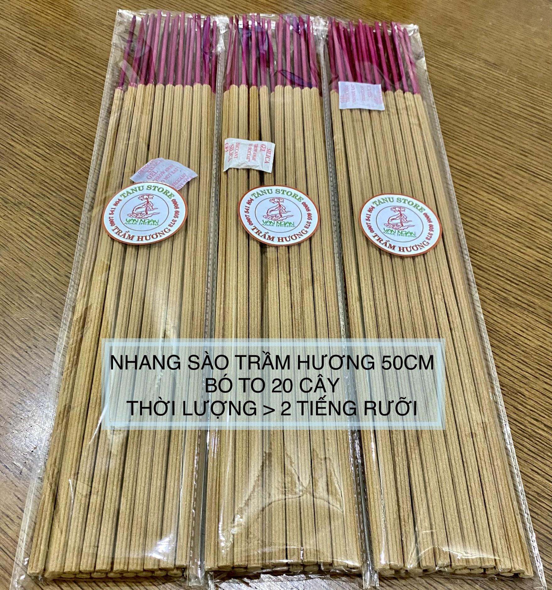 NHANG SÀO TRẦM HƯƠNG DÀI 50CM- THẮP GIAO THỪA THẮP TẾT- THẮP THỜ CÚNG- CHUẨN MÙI TRẦM- TANU STORE