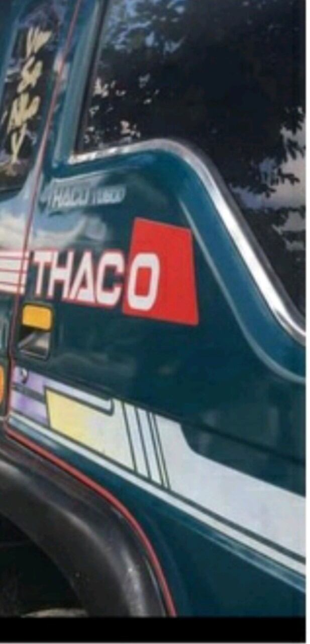 cặp TEM decal chữ thaco dán xe tải ben thaco