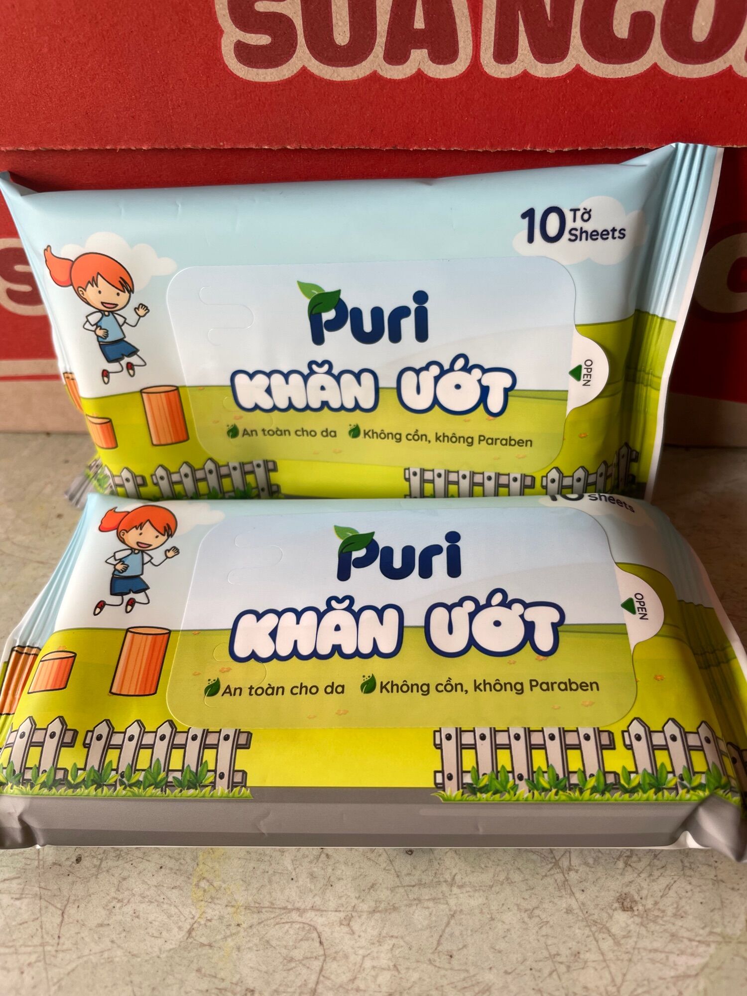 —-Combo 10 gói khăn ướt puri ko mùi