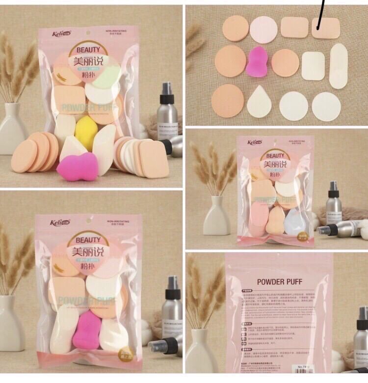 Sét 13 bông mút trang điểm