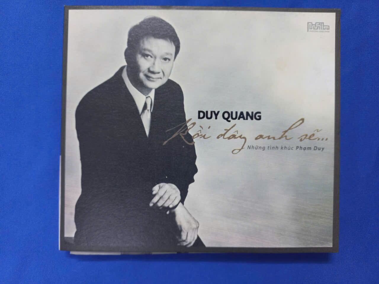 Đĩa CD gốc " Rồi đây anh sẽ... " của ca sĩ Duy Quang toàn bài hay, đĩa đẹp như mới, hát tốt, âm thanh hay.