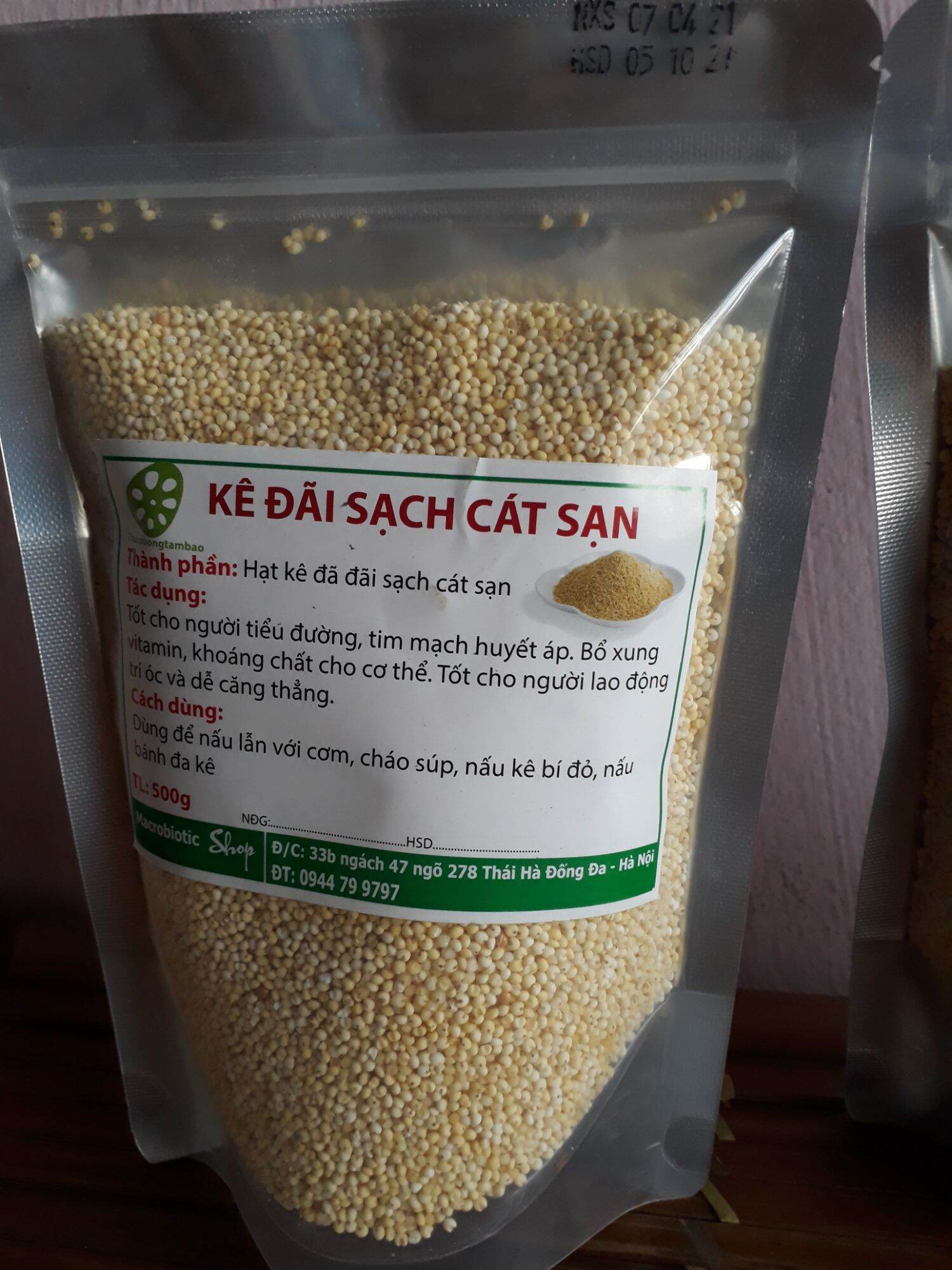 Hạt kê đãi sạch cát sạn, không lẫn tạp chất, gói 500g