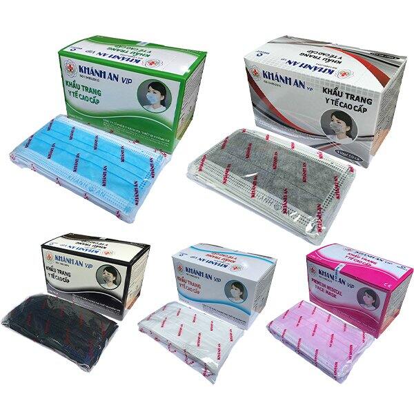 Khẩu trang y tế 4 lớp kháng khuẩn cao cấp, hộp 50c khánh an