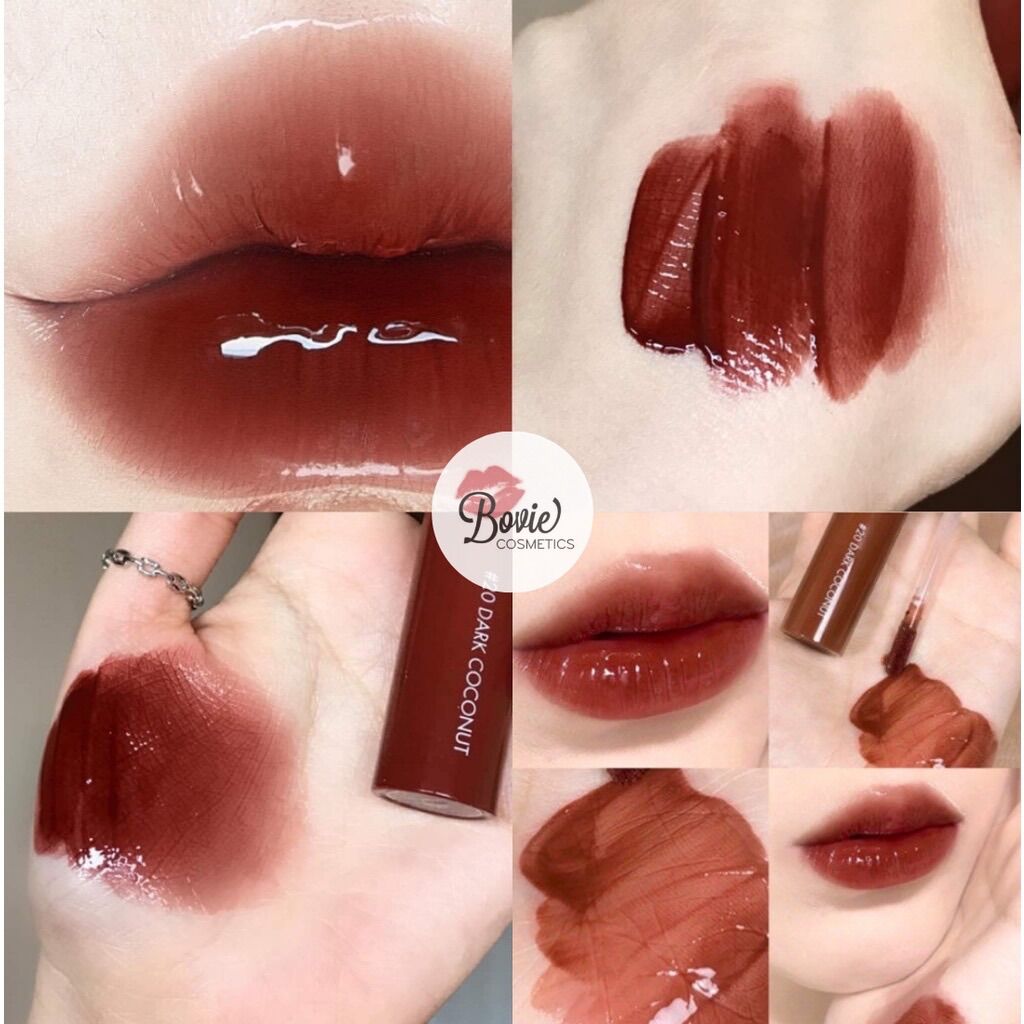Son tint bóng Romand màu 20 Juicy Lasting Tint nâu đất