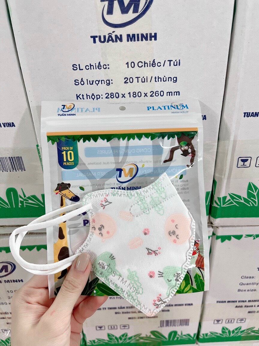 Khẩu trang 6D Tuấn Minh cho bé ( thùng 200 cái)