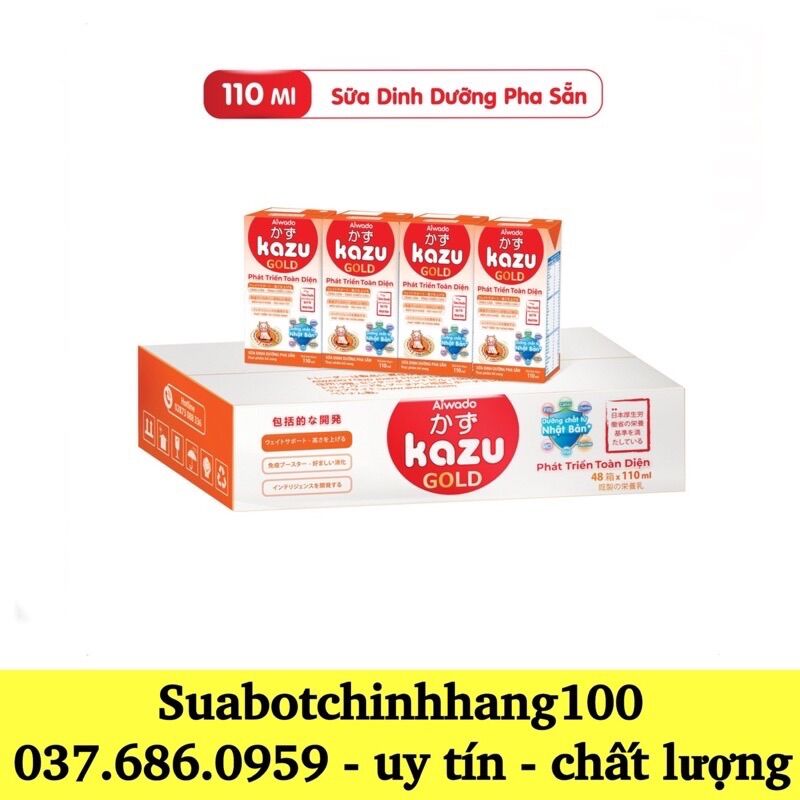 Thùng 48 hộp sữa bột pha sẵn Kazu Gold 110ml