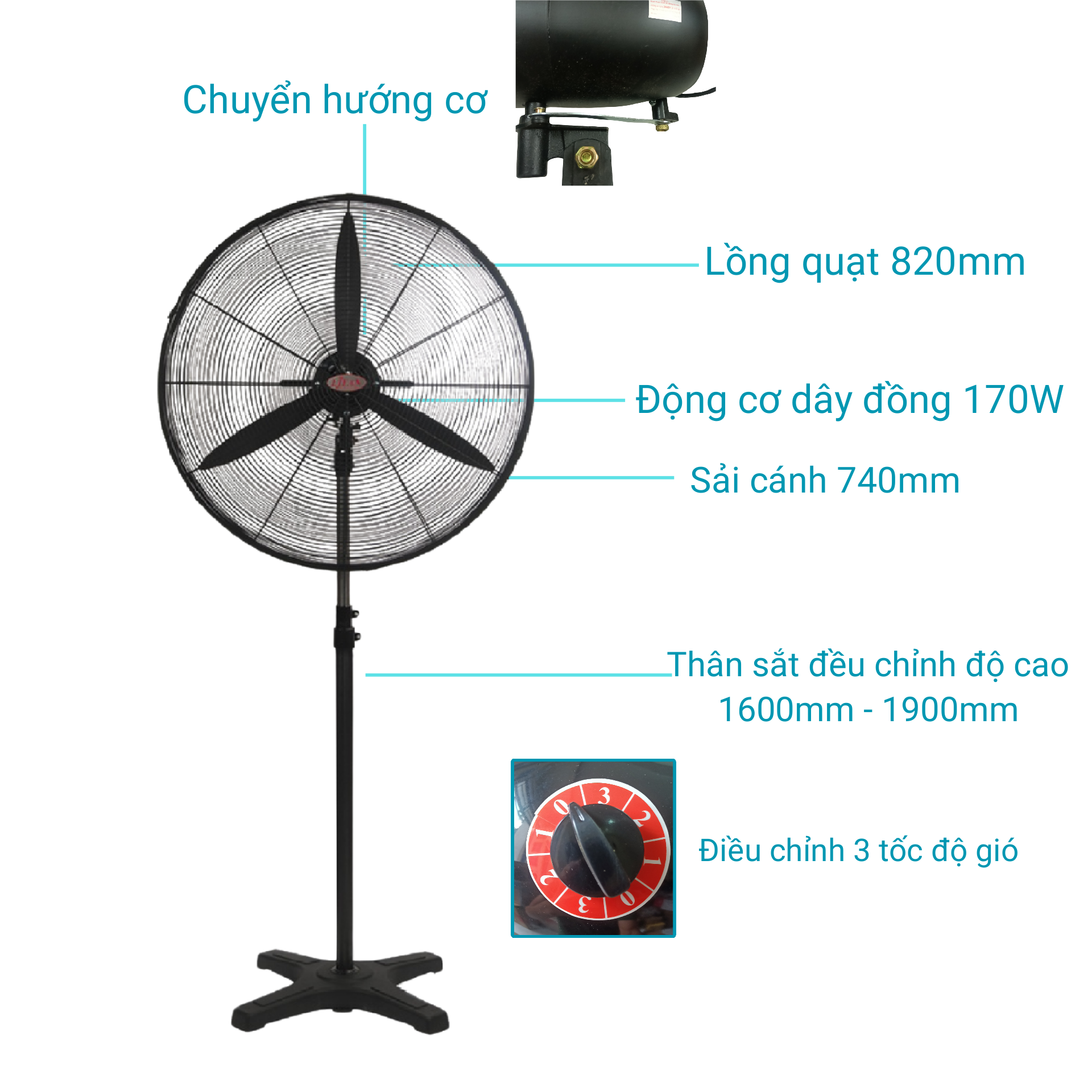 QUẠT ĐỨNG CÔNG NGHIỆP LIFAN Đ-30CX