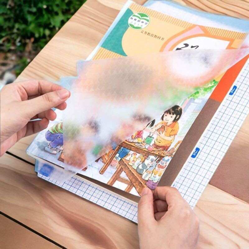 Set 40 tờ bọc sách vở decan - bọc sách vở trong suốt chống thấm 28cm x 38cm tặng kèm 40 nhãn vở