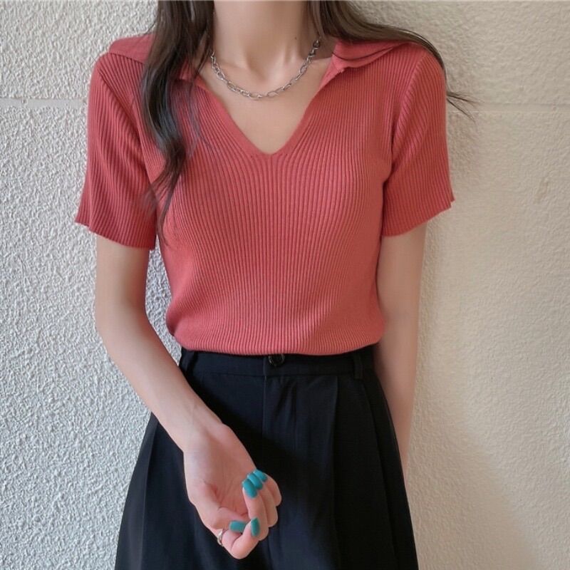 Áo cộc tay cổ bẻ năng động