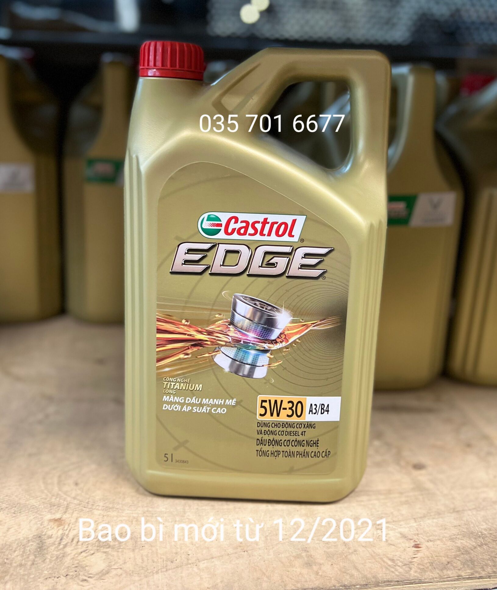 Dầu nhớt tổng hợp Castrol Edge 5w30 hàng chính hãng can 5l