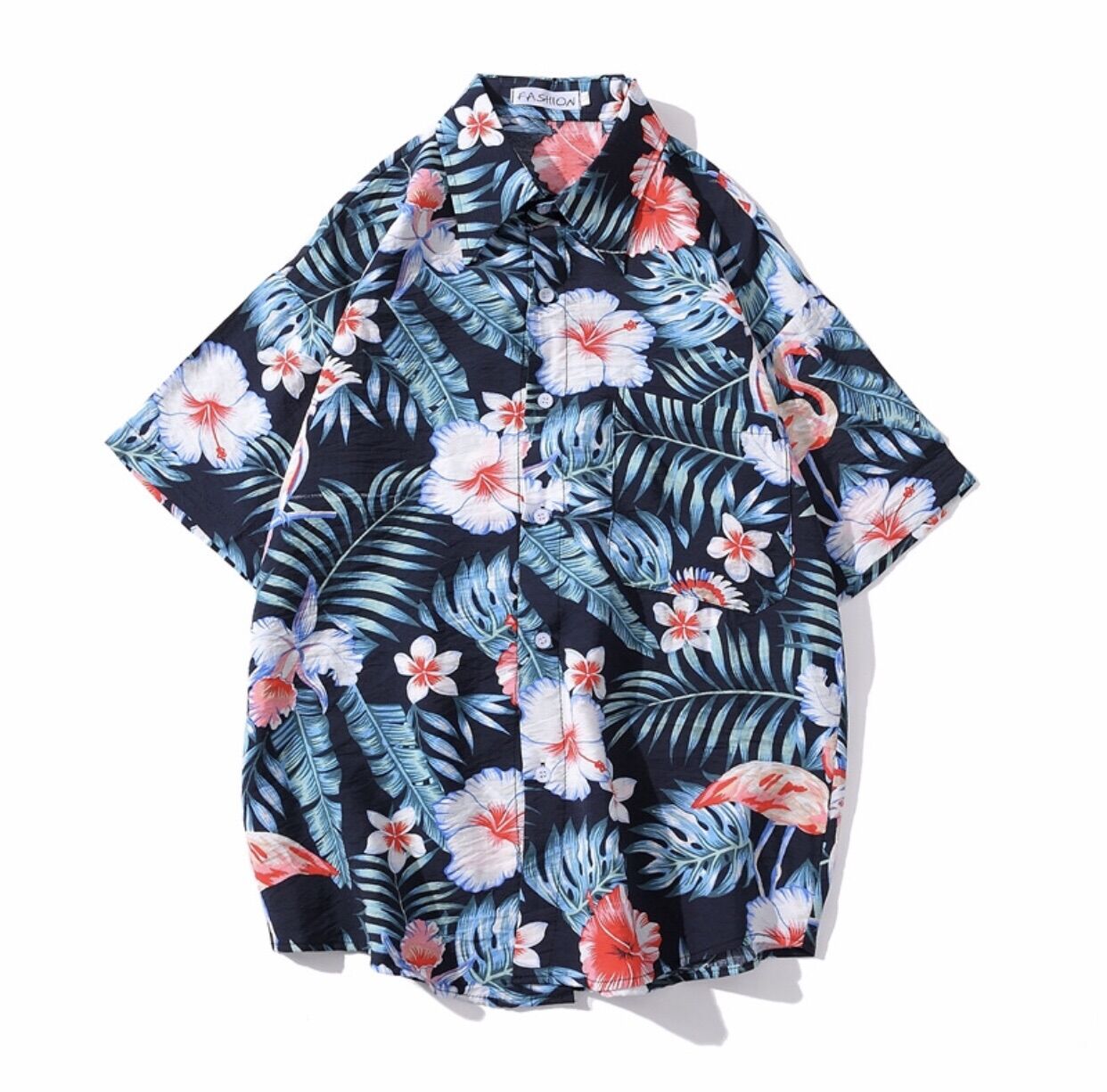 Sơ mi đi biển hoạ tiết chim cọ hoa lá hawaii !!!