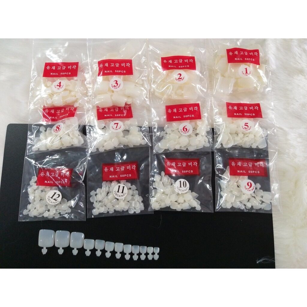 Móng úp chân dạng gói bịch full size 600 móng