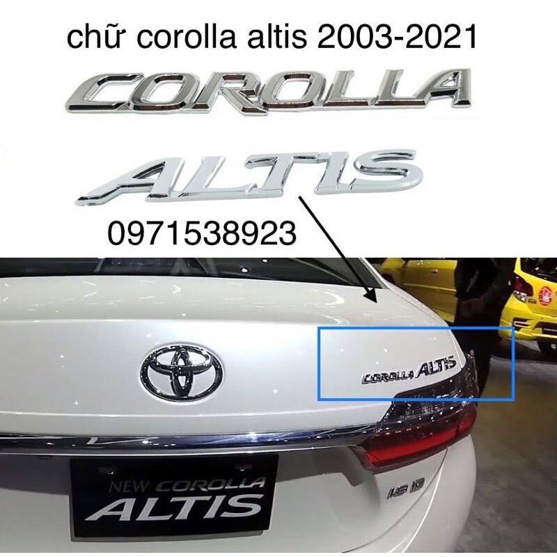 logo chữ COROLLA ALTIS dán đuôi xe