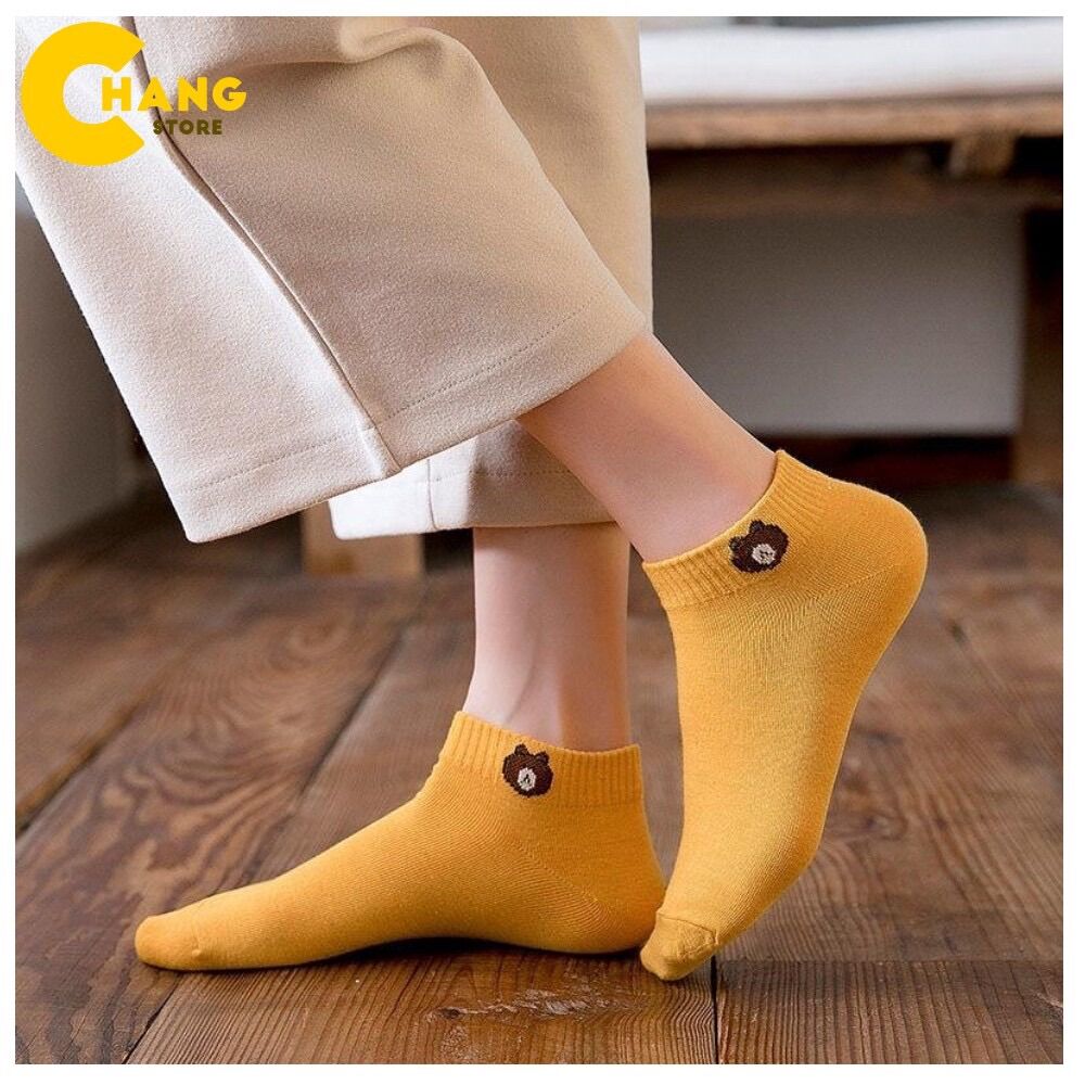 Combo 05 đôi tất gấu ngắn cổ hot trend