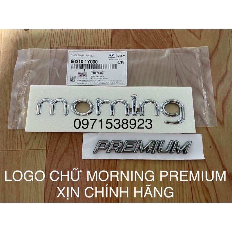 Logo chữ morning premium dán xe kia morning xịn chính hãng 863101y000 giá rẻ