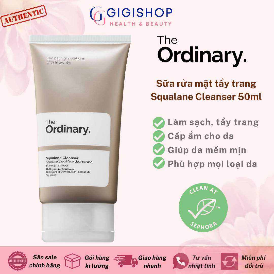 Sữa rửa mặt tẩy trang dịu nhẹ, giữ ẩm The Ordinary Squalane Cleanser 50ml