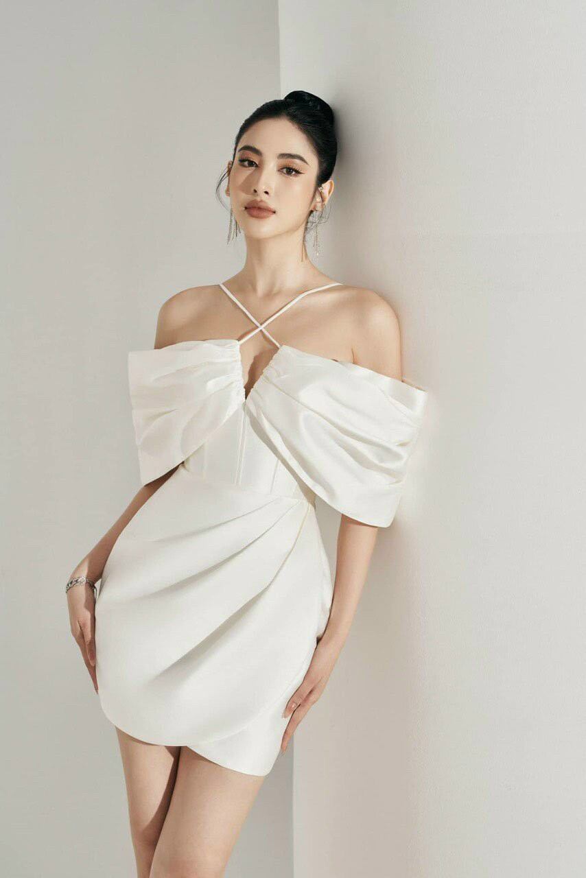 ĐẦM BODY BẸT VAI XẾP LY ĐẮT CHÉO SML