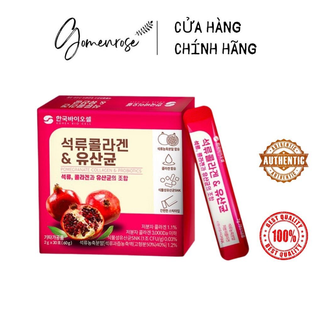 Bột collagen uống lựu đỏ bio cell hàn quốc 30 gói *2g