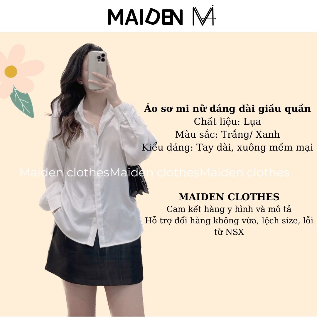 Áo sơ mi dáng xuông chất lụa cao cấp MAIDEN