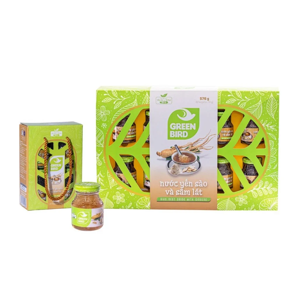 Yến nutrinest - yến sào & nhân sâm lát - hộp quà 8 hũ × 72g