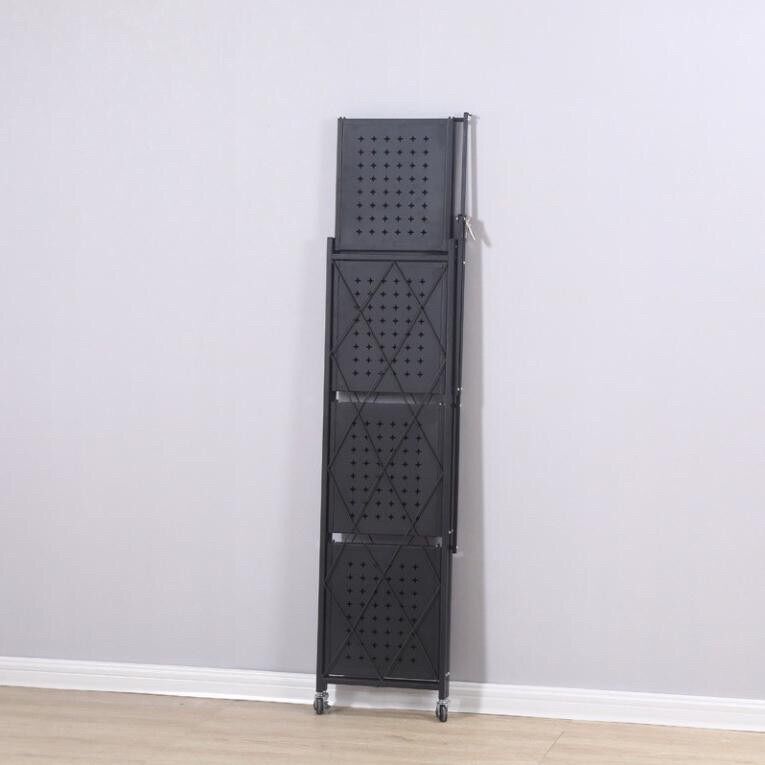 Kệ sắt 4 tầng gấp gọn có bánh xe