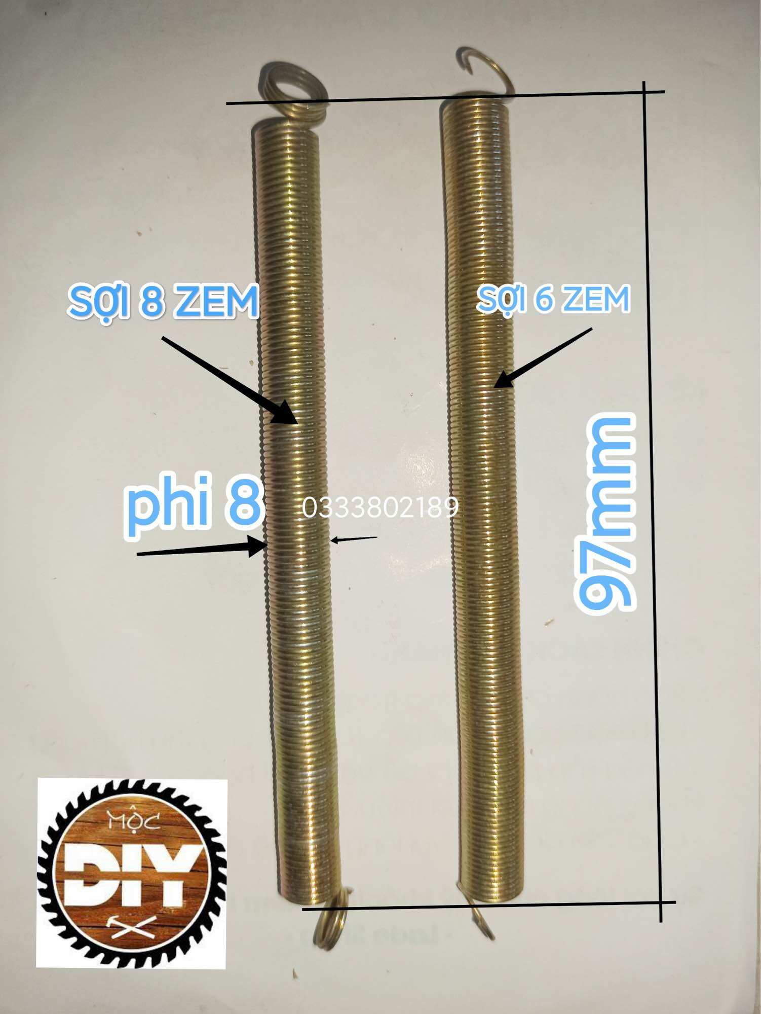 Lò xo kéo phi 8, dài 97mm