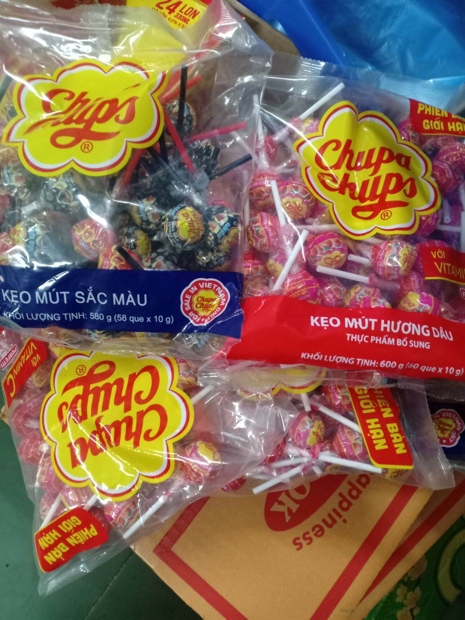GÓI KẸO MÚT CHUPACHUPS TỔNG HỢP SẮC MÀU 60 QUE