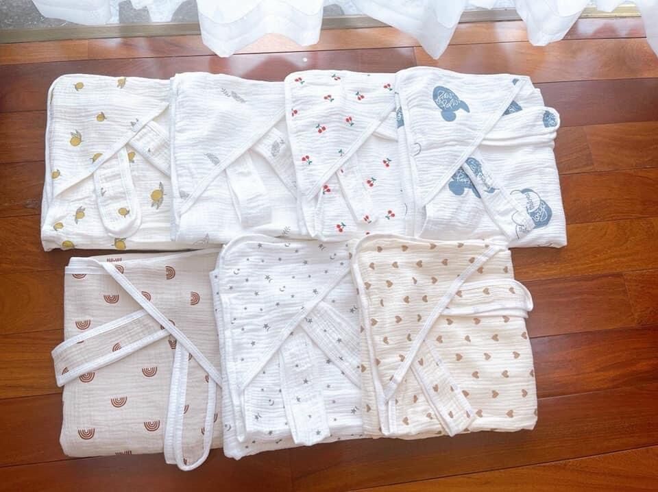Ủ choàng xô có đai cheri siêu thoáng mát cho bé