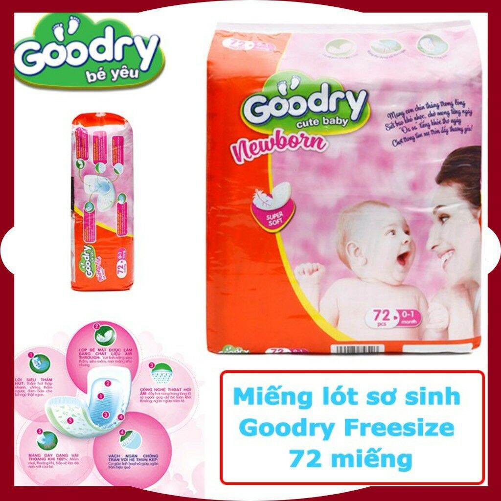 Miếng lót sơ sinh goodry newborn 72 miếng
