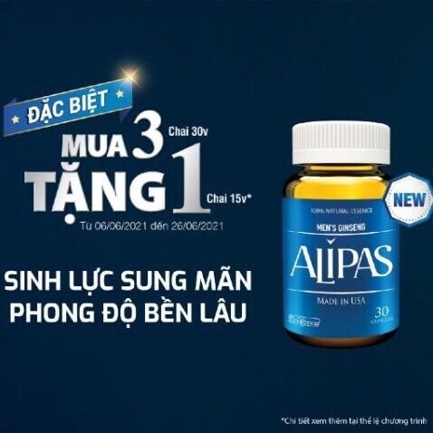 [HCM]Alipas mẫu mới lọ 30viên tăng cường sinh lực phái mạnh