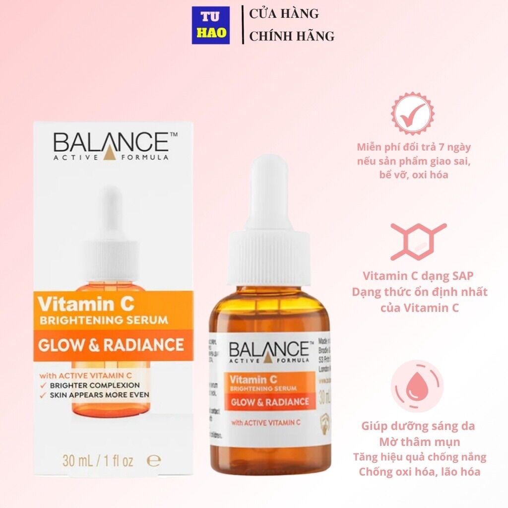 Serum Trắng Da, Mờ Thâm Balance Active Formula Vitamin C Brightening 30ml