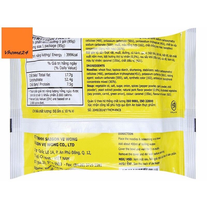 Thùng 30 gói mì vị thịt xào aone 85g