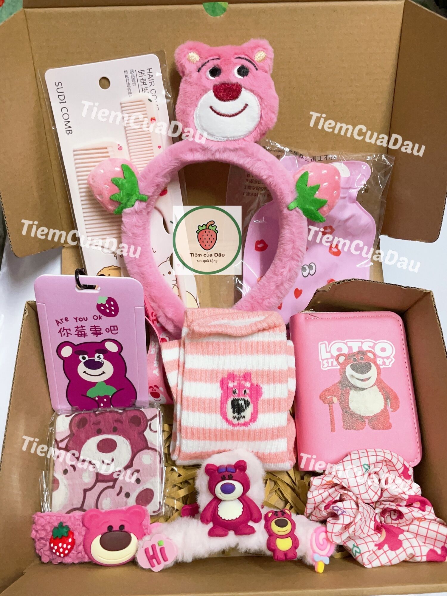 Set quà tặng gấu dâu combo 10 món