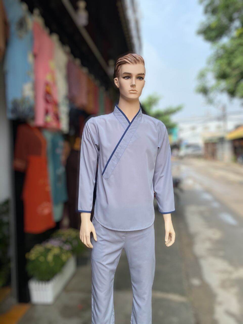 [HCM]Đồ lam đi chùa nam mẫu xéo nhật