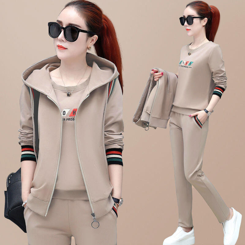 Trang phục thể thao trang phục nữ mùa thu mẫu thu đông trang phục nữ mùa thu mẫu mới 2023 trang phục nữ chạy bộ thường ngày bộ ba chiếc