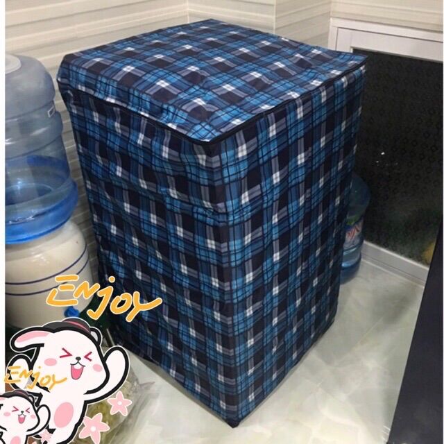 Áo trùm máy giặt cửa trên 9 - 10kg vải dù dày dặn chống rách chống thấm dây kéo chắc chắn