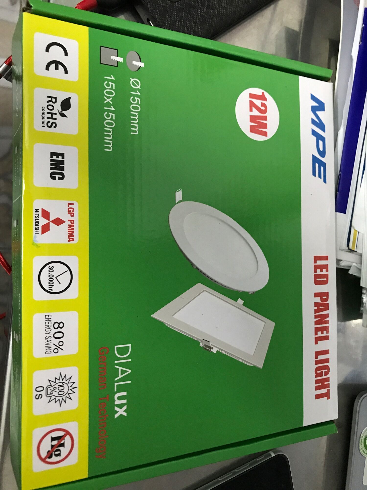 Đèn led âm trần panel 12w tròn MPE