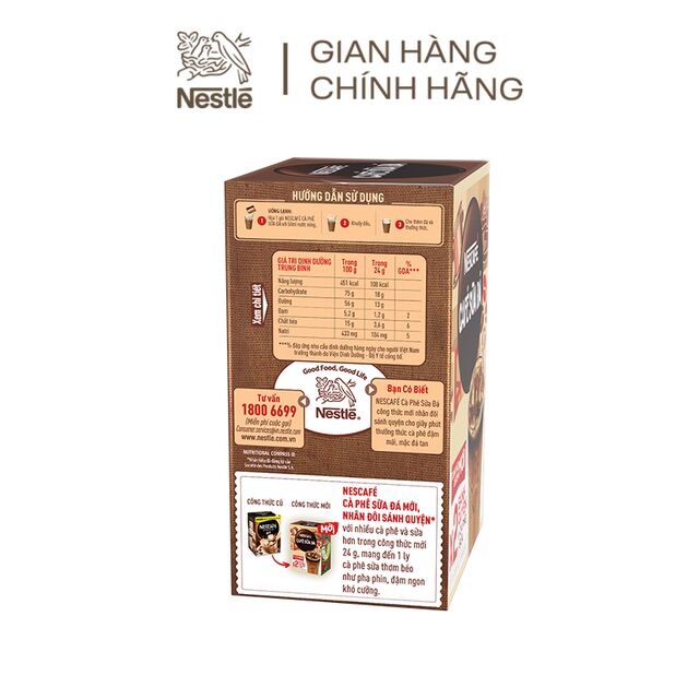 NESCAFÉ 3in1 Cà Phê Sữa Đá mới (10 gói x 24g)