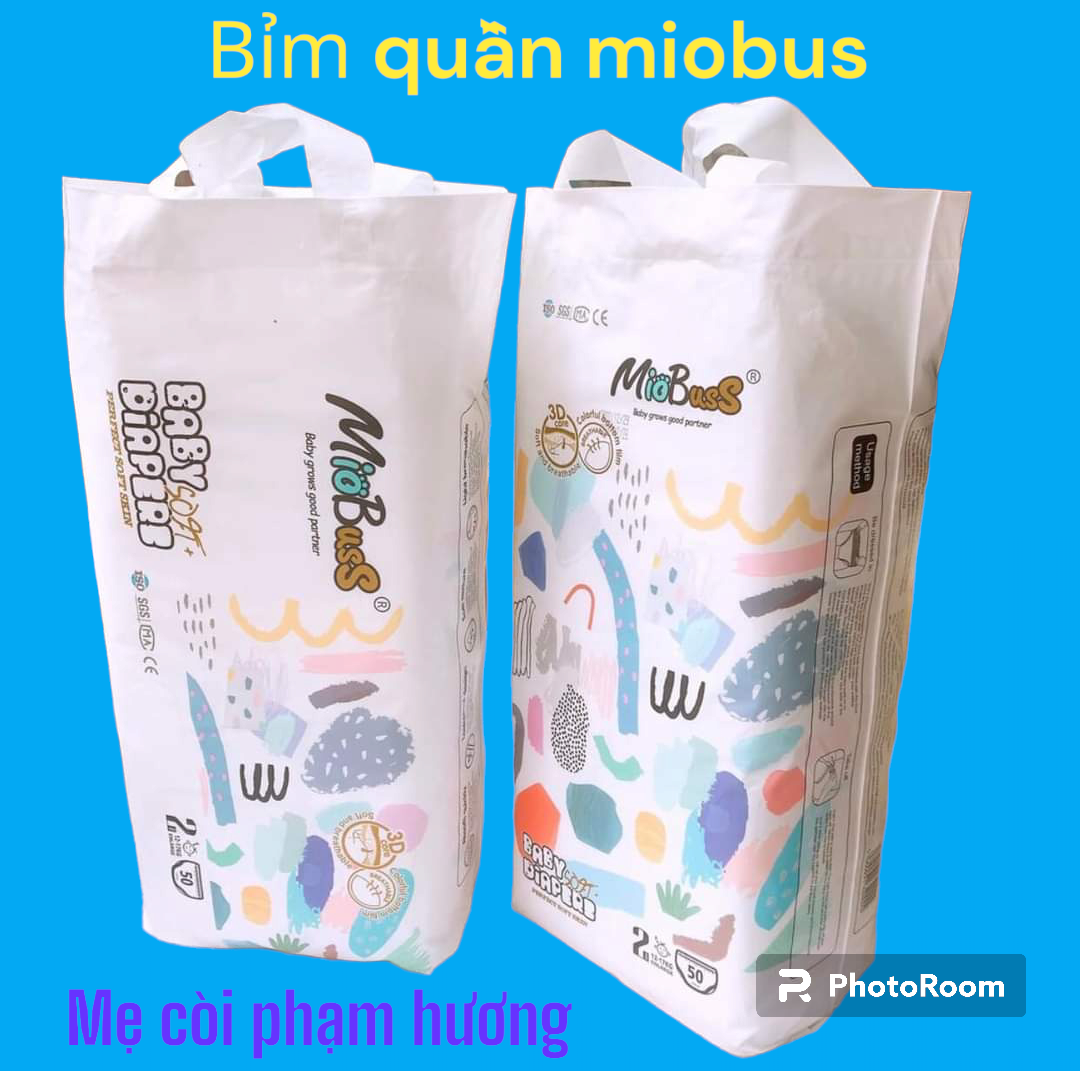 Bỉm Tả Quần MIOBUS 50 Miếng Bo Mông,Siêu Mềm Mỏng,Siêu Thấm Hút Đủ Size L-XL-XXL-XXXL