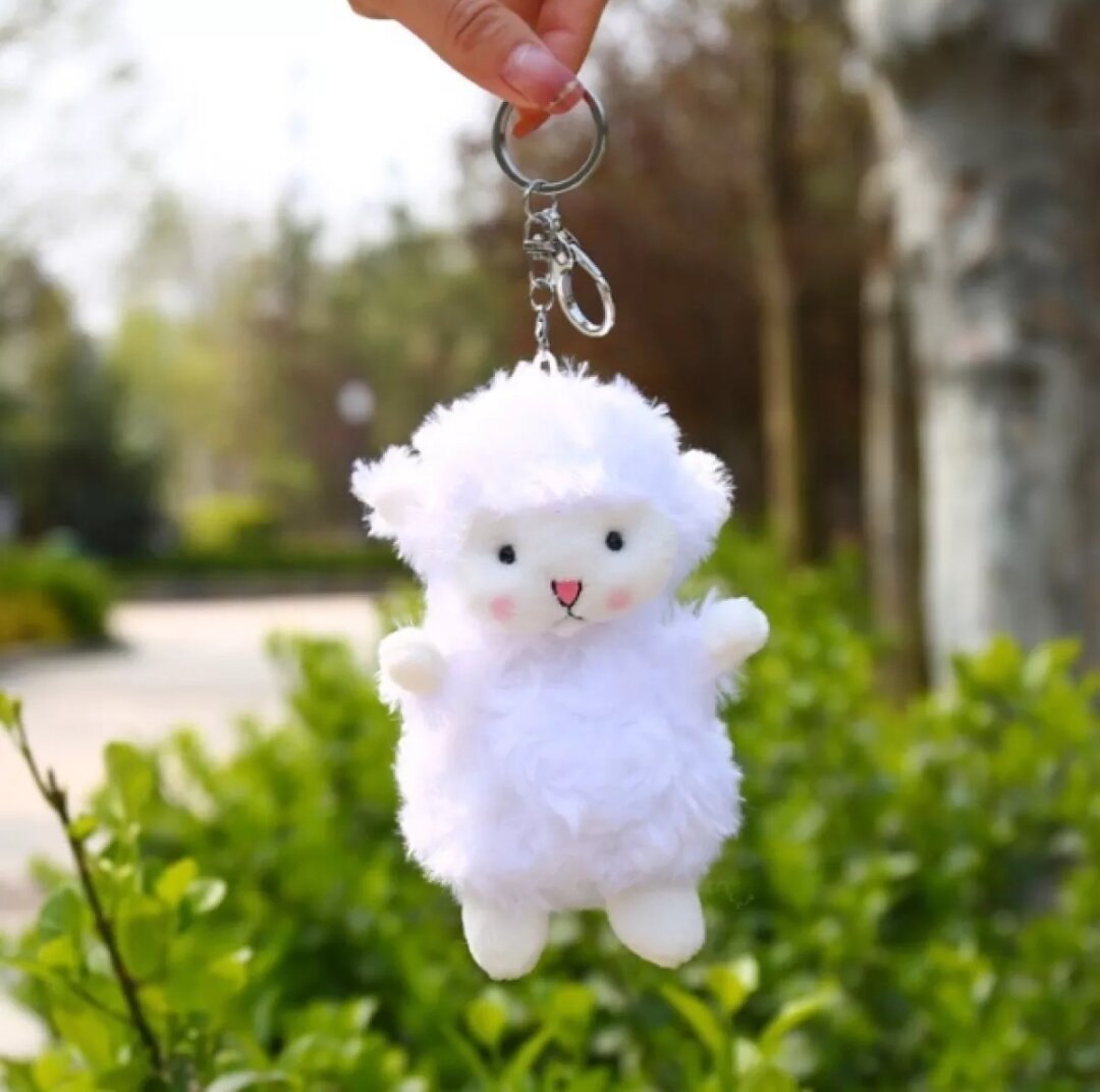 Móc khóa cừu nhồi bông siêu xinh trang trí balo túi xách