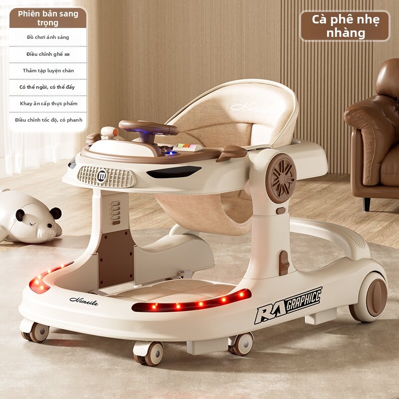 Foldable Multi-functional Infant Walker Stroller with Lights - 8