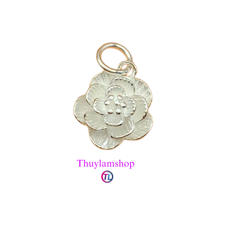 Charm bông hoa bạc s925 vĩnh viễn bảo hành bạc